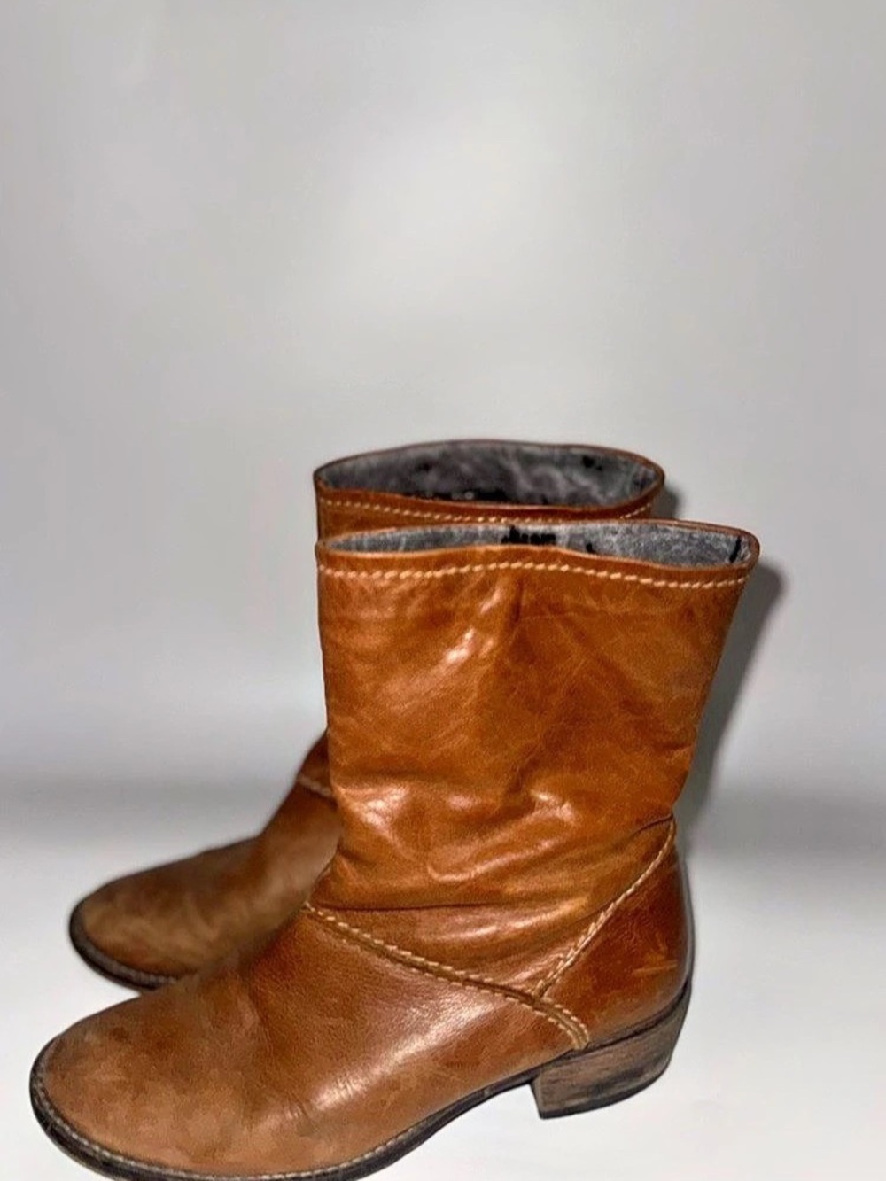 Next Brown Mid Calf Leather Boots SZ 38 (7.5 US)